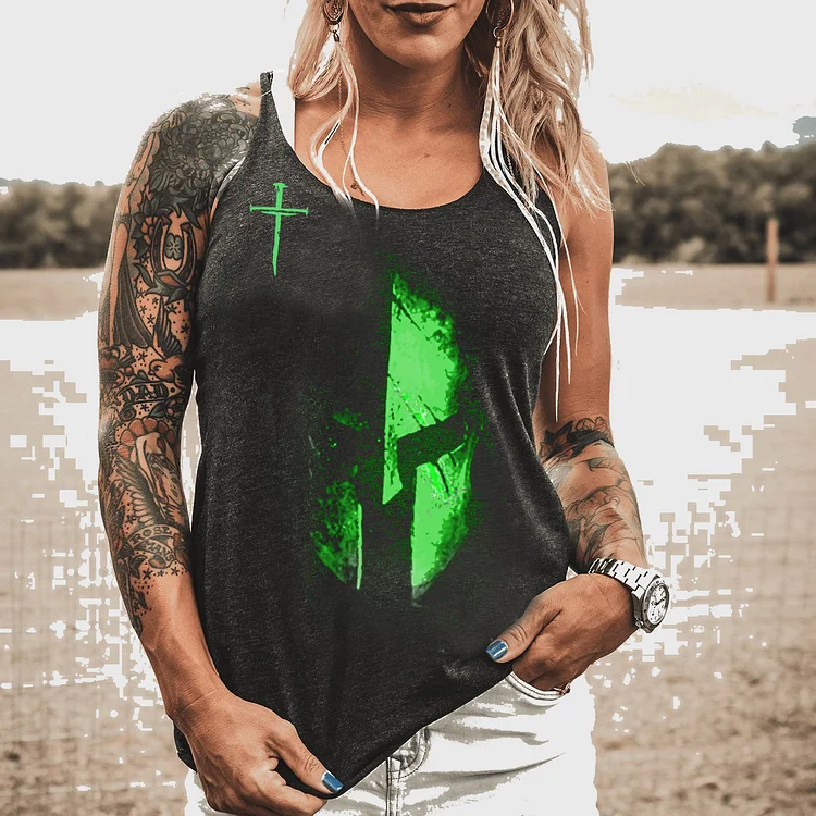 Spring And Summer New Warrior Cross Print Women'S Fashion Vest