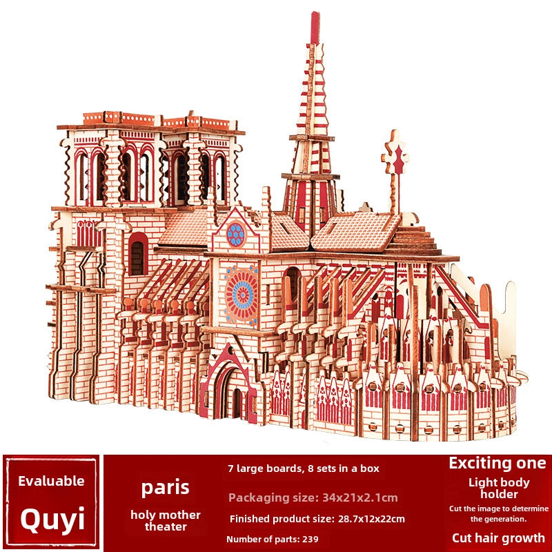 Stall Supply Children’s Wooden 3D Puzzle Adult Puzzle Christmas Building Handmade Educational Model Toy