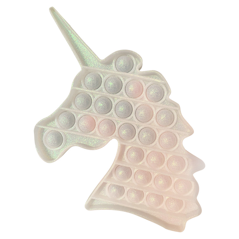 

Glitter Horn Horse (White) - Pop it Fidget Toy, 501 Original