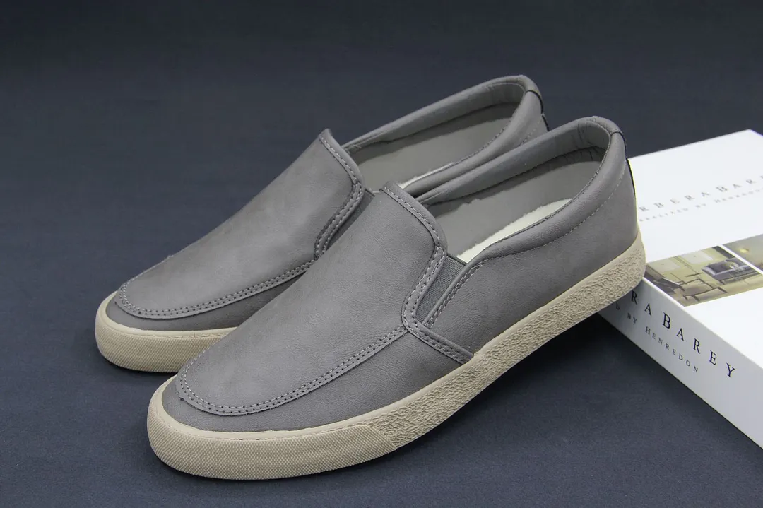 Yyvonne New Baoda 20080 Casual Men's Leather Shoes Working Shoes Spring And Autumn Men's Board Shoes Popular Simple Men's Lefu Shoes
