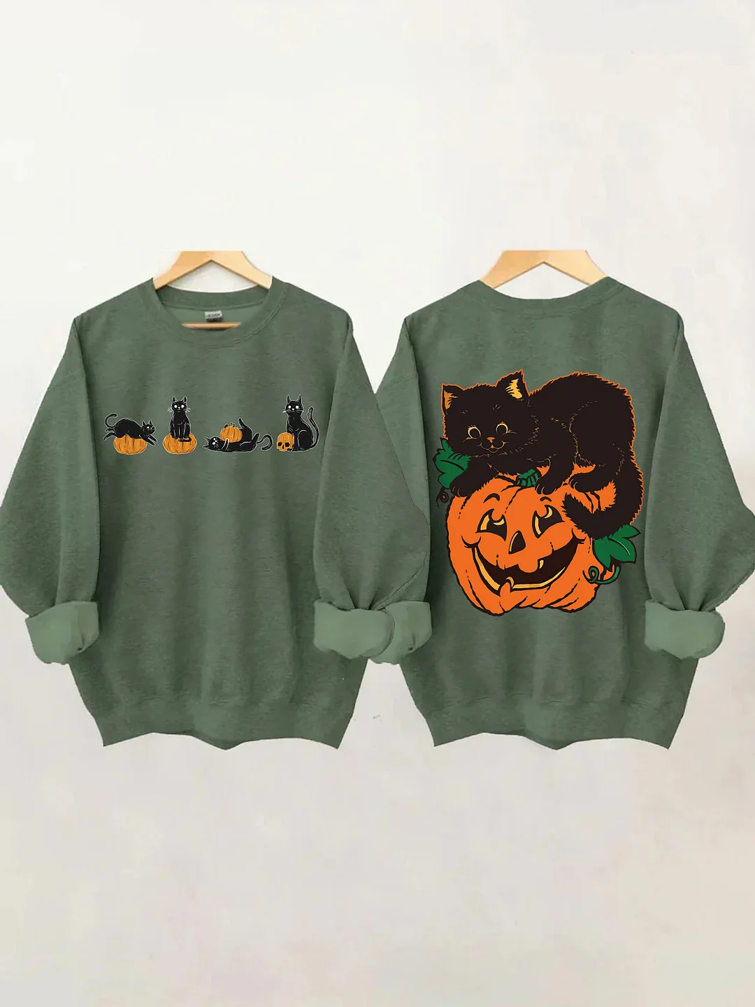 Halloween Pumpkin And Cats Sweatshirt