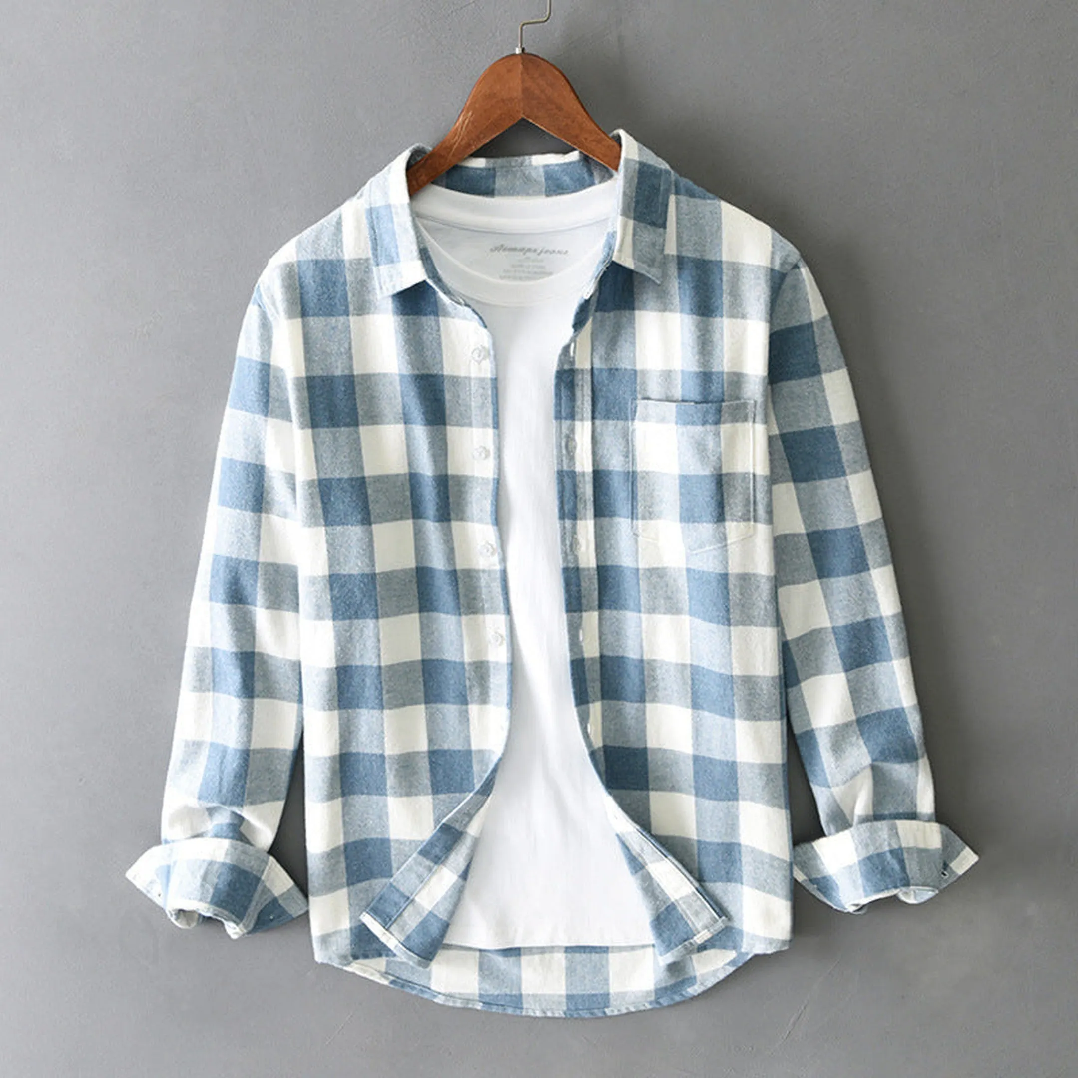 Men's Brushed Cotton Plaid Shirt &ndash; Soft Buffalo Check Layering