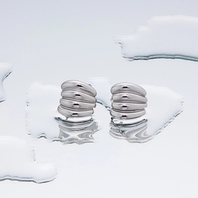 1 Pair Minimalist Geometric Plating Titanium Steel 18K Gold Plated Ear Studs