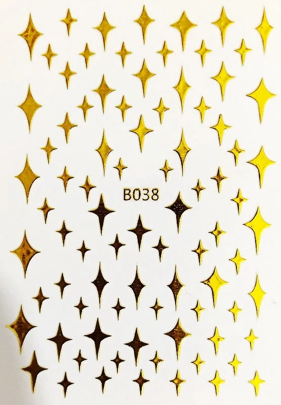DIY Nail Art Stickers Star Light Manicure Design Accessories Back Glue Decoration Foil Nail Art Decor Designer Nail Stickers-Nail Inspo