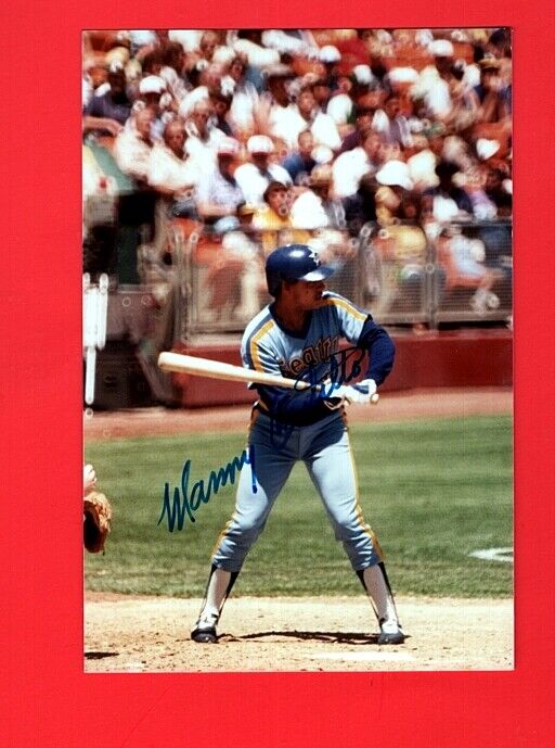 1982 MANNY CASTILLO-SEATTLE MARINERS 4X6 AUTOGRAPHED VINTAGE COLOR Photo Poster painting