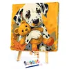 Framed Dalmatian Bear-Paint by Numbers Acrylic Painting 20*20CM With Color Box 3ML(12Colors)