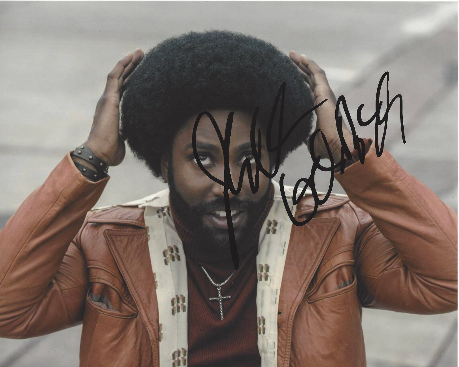 JOHN DAVID WASHINGTON SIGNED AUTHENTIC 'BLACKKKLANSMAN' 8X10 Photo Poster painting H w/COA PROOF