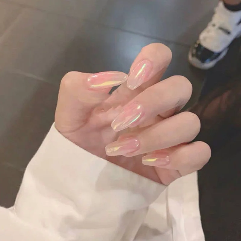 24pcs/set Acrylic Fake Nails Full Cover False Nail Art Tips 10 Sizes Fashion Designs With Nail Adhesive Sticker Coffin Nails-Nail Inspo