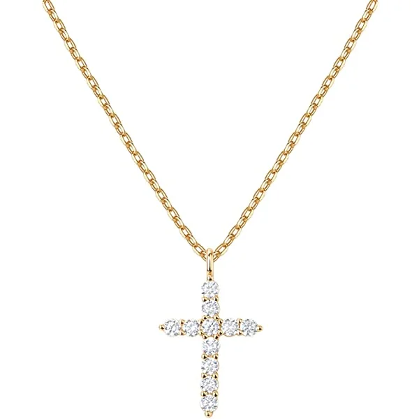 Cubic Zirconia Cross Faith Necklace