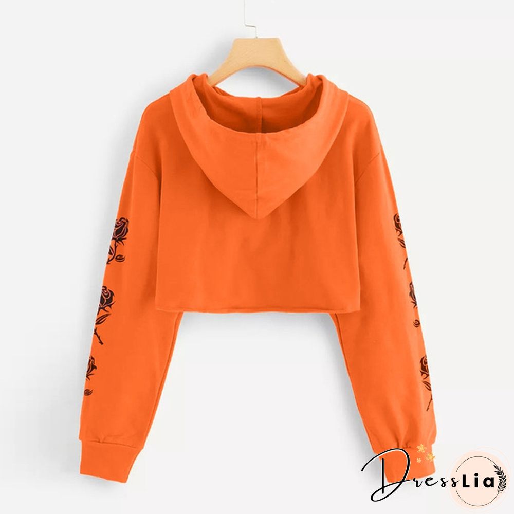 Fashion Women Autumn Long Sleeve Hoodie Sweatshirt Letters Hooded Pullover Tops Blouse (S-XL)