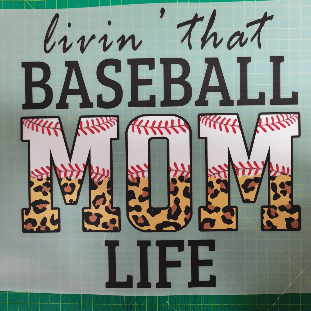 Livin that baseball mom life sport transfer design iron on heat dtf print