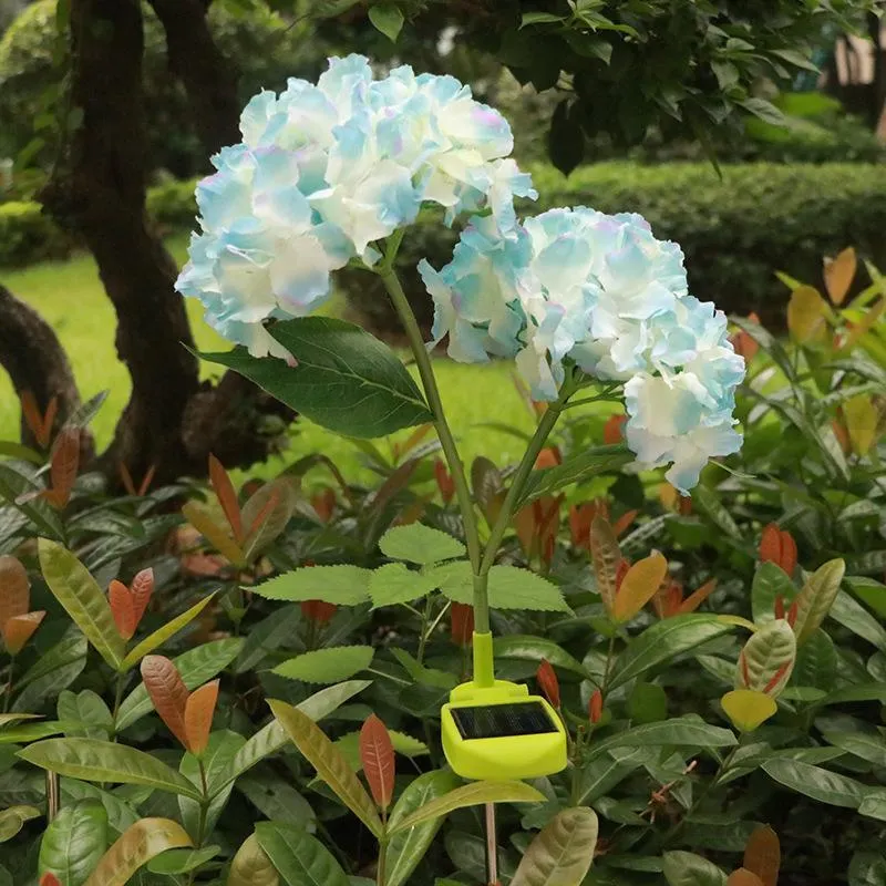Home Garden Solar-Powered Hydrangea Stake Decoration Light