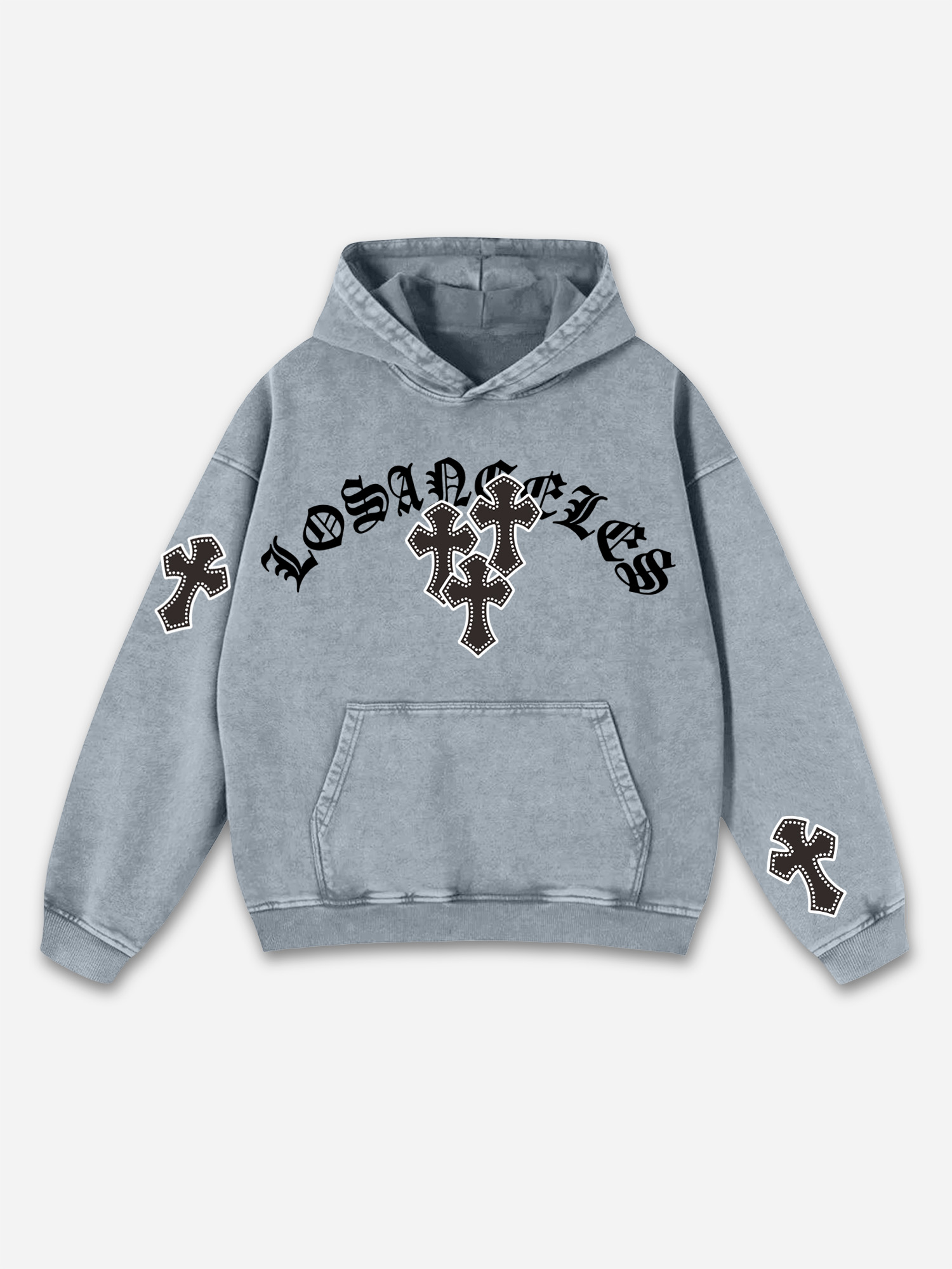 Sopula Oversized Vintage Cross Graphic Hoodie - SOPULA