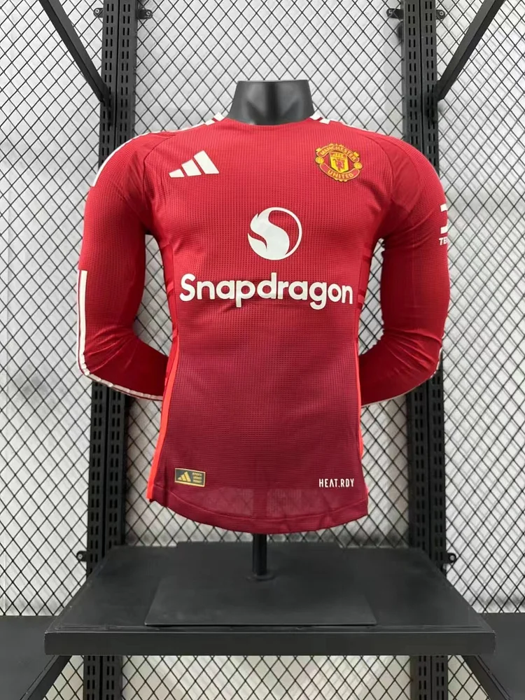 2024-25 Manchester United Home Long Sleeve Shirt - Player Edition