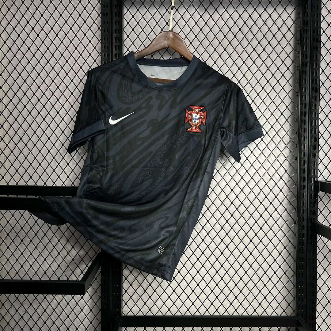 2024 Portugal Goalkeeper Black Football Shirt 1:1 Thai Quality