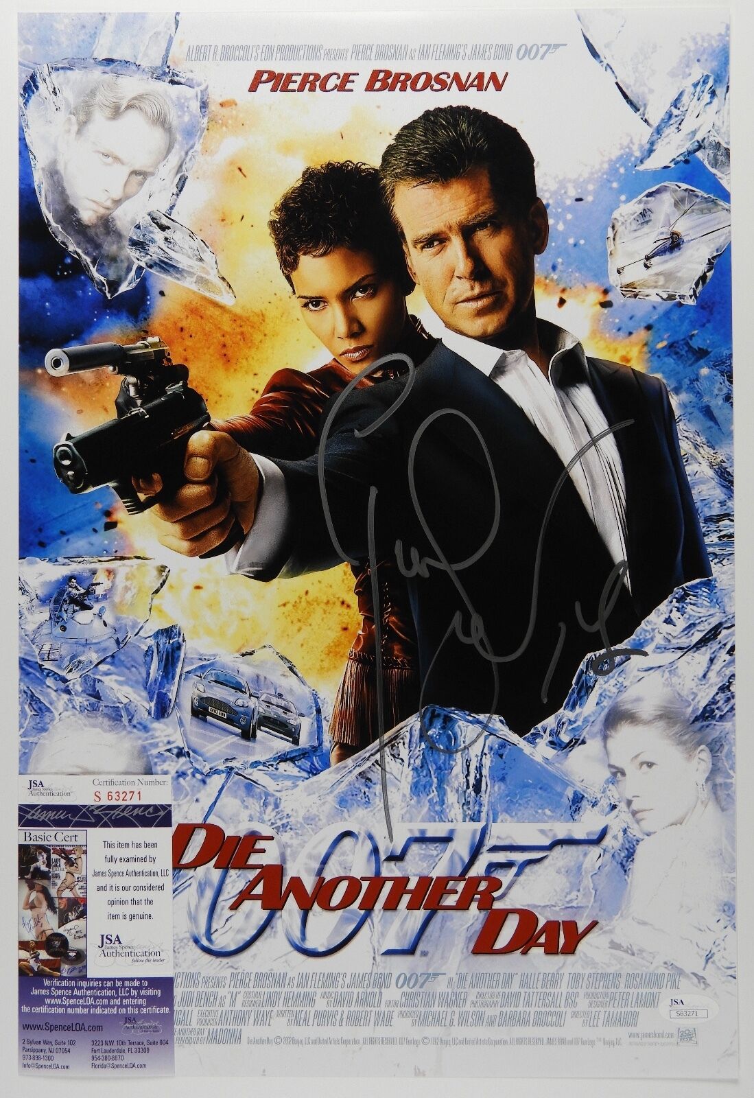 Pierce Brosnan James Bond 007 JSA 12 x18 Autograph Signed Photo Poster painting Die Another Day