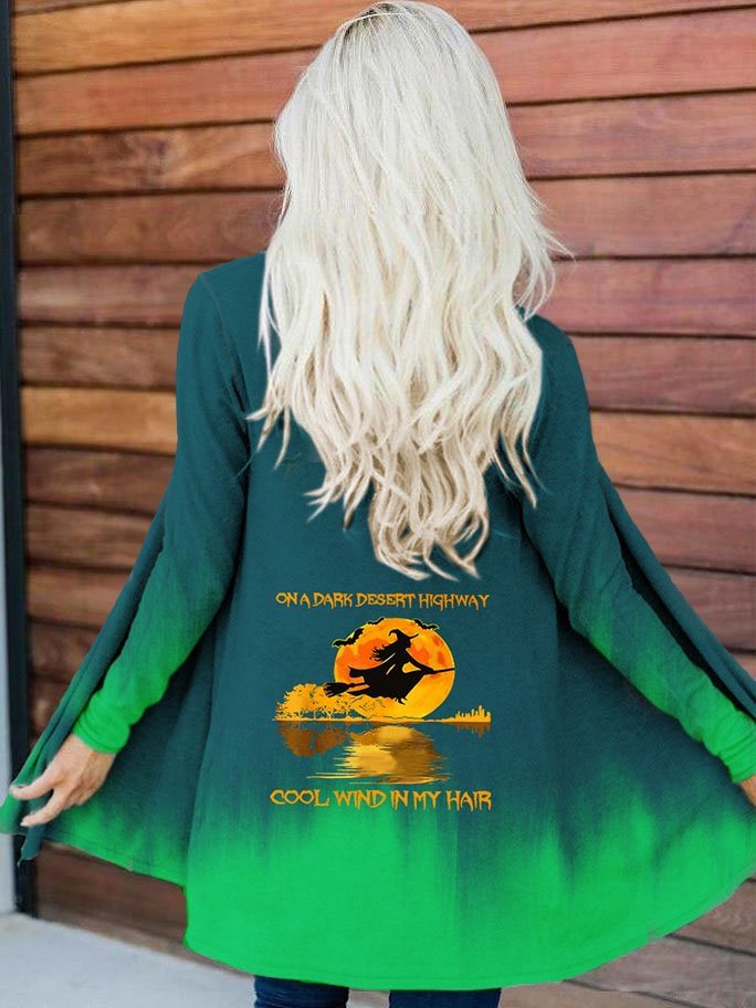 Fashion Gradient Print Long Sleeve Cardigan
