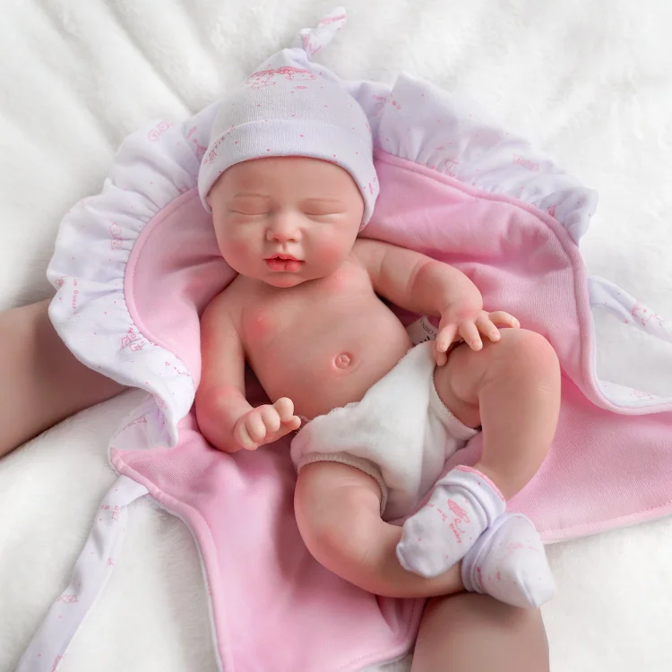 Babeside 12" Full Silicone Sleeping Reborn Baby Girl Gina