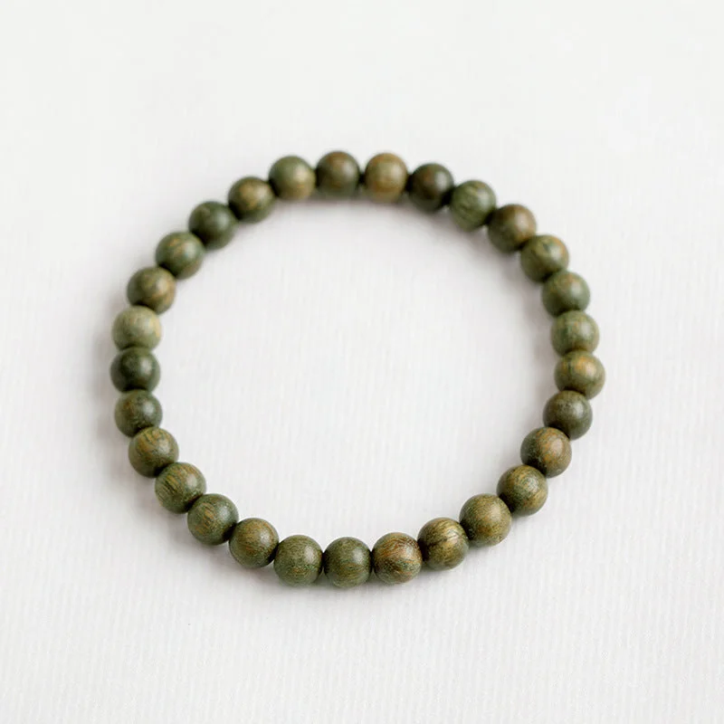 Green Sandalwood Buddha Beads Rosary Bracelet