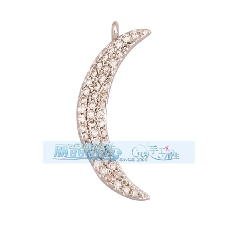 1 Piece 12 * 23mm 15*15mm 5*12mm Hole 5~5.9mm Half 925 Silver Zircon Sun Moon Pendant Jewelry Accessories
