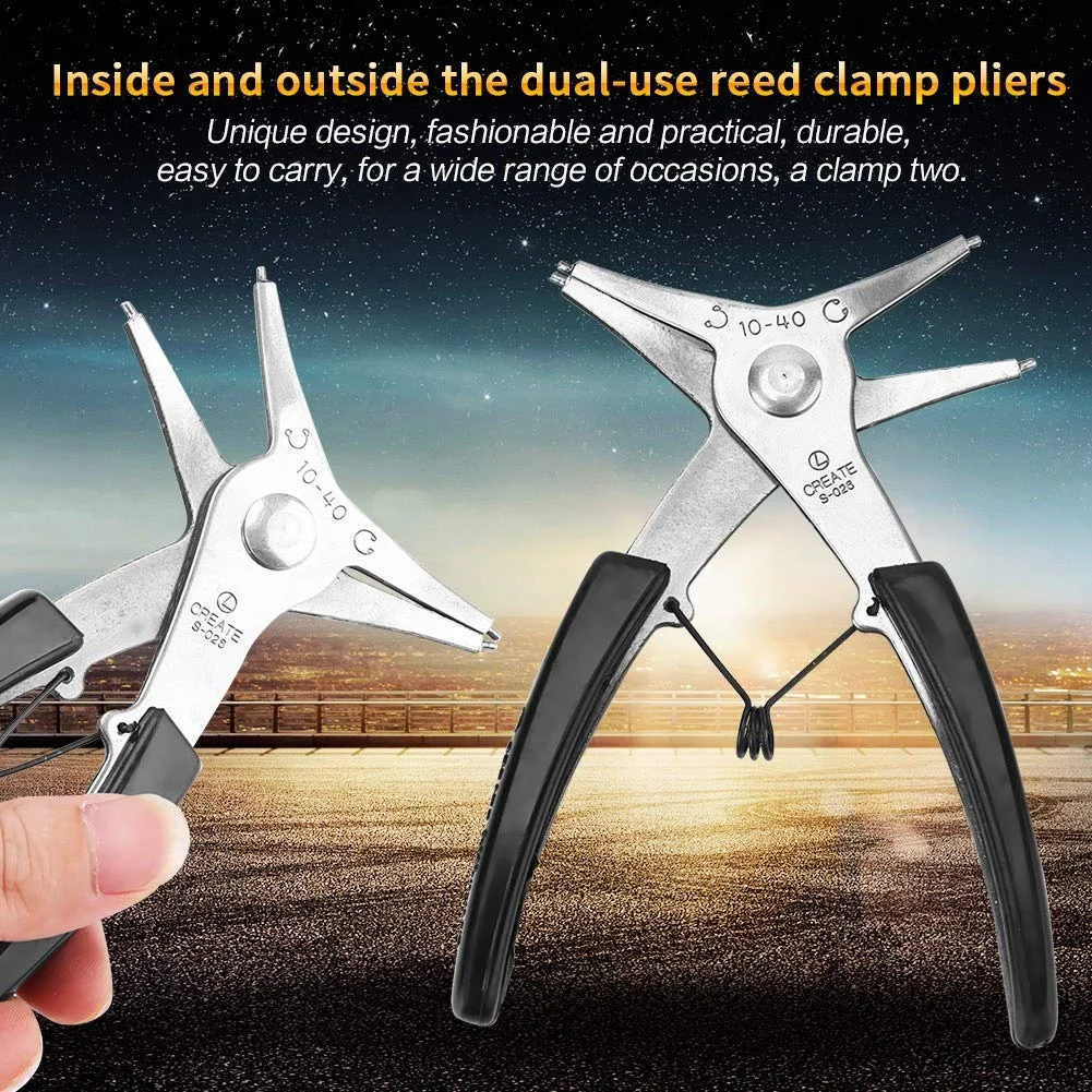 Internal Card And External Card Two-In-One Circlip Pliers Hardware Snap Ring Pliers
