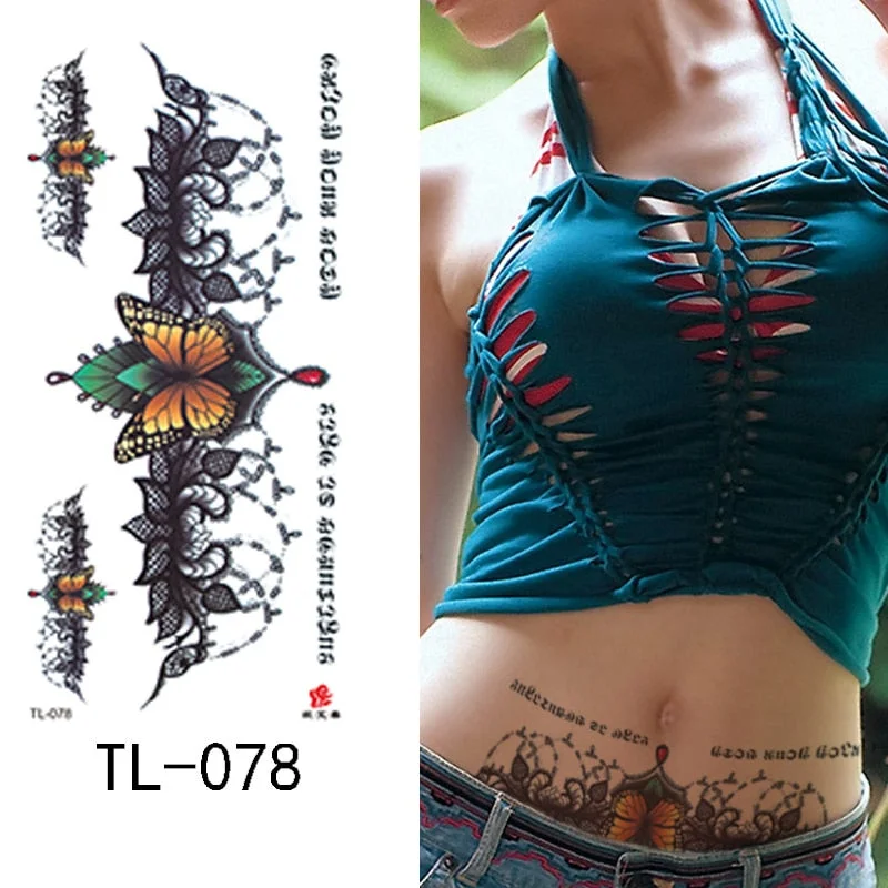 Flower arm waterproof tattoo stickers half arm painted animal durable waterproof European and American temporary tattoo stickers