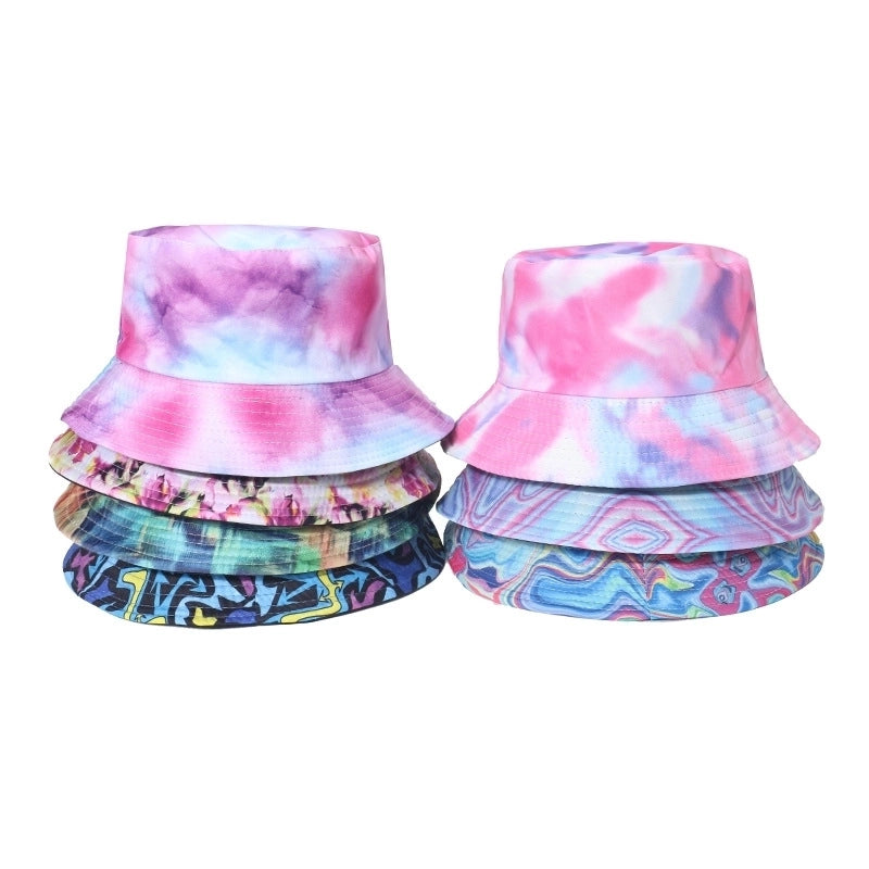 Women’s Hip-hop Bear Printing Flat Eaves Bucket Hat