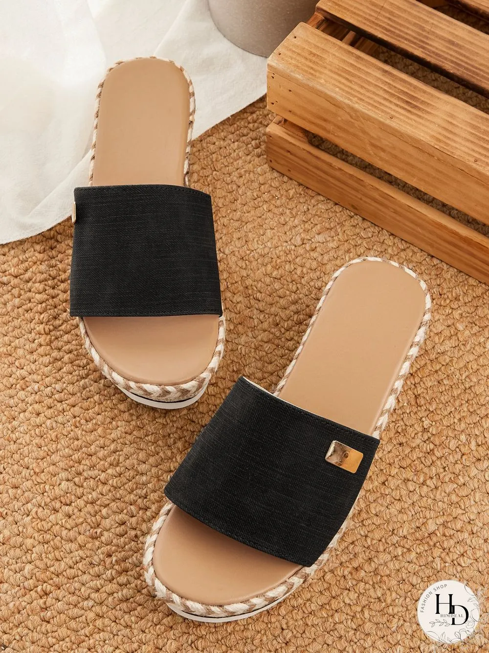 Resort Hemp Rope Sole Wedge Sandals
