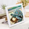 5D DIY Partial Special Shaped Drill Diamond Painting Sea Turtles Art With Frame Kit 17.2x17.2cm
