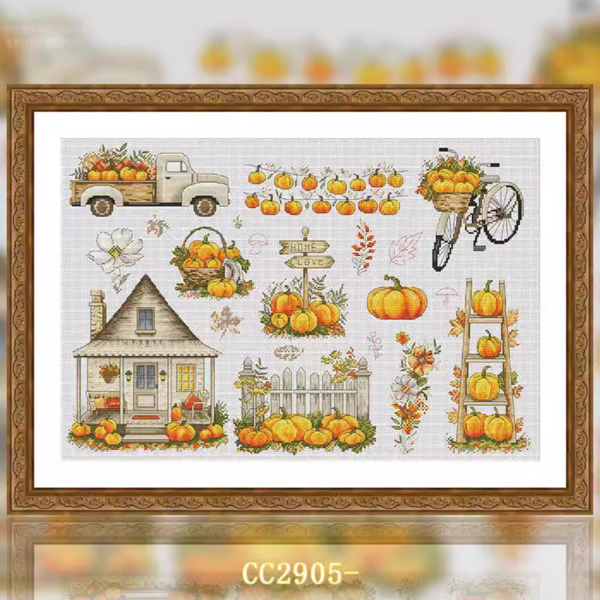 【CC2905- Pumpkin Home】 Painting Fairy Cross Stitch