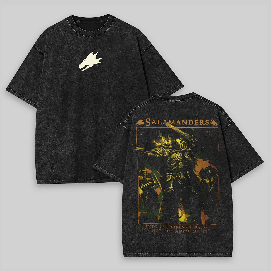 Salamanders Printed Unisex Washed T-Shirt
