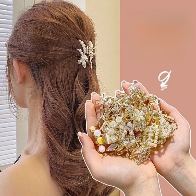 Sweet Butterfly Alloy Plating Inlay Artificial Pearls Rhinestones Hair Claws