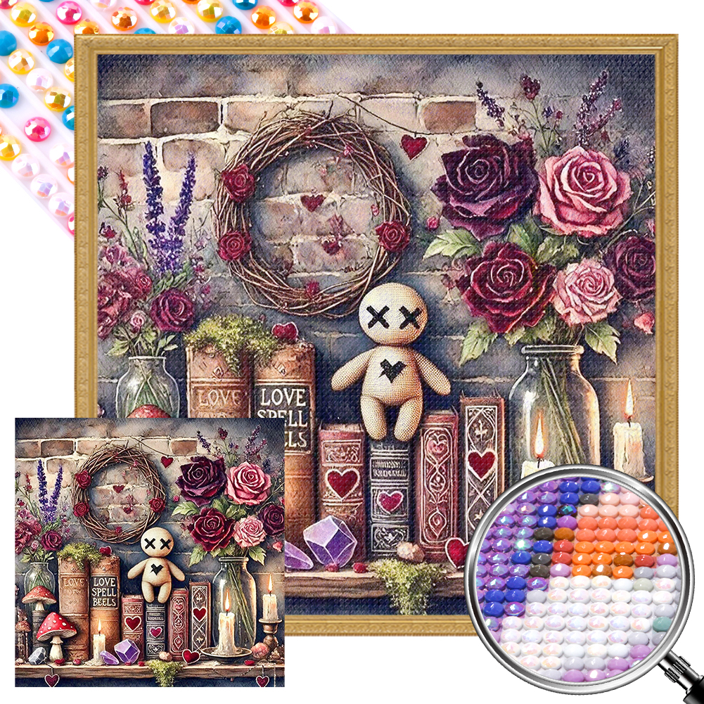 Love Spell 40*40cm(picture) full round drill diamond painting with 3 to 5 colors of AB drills