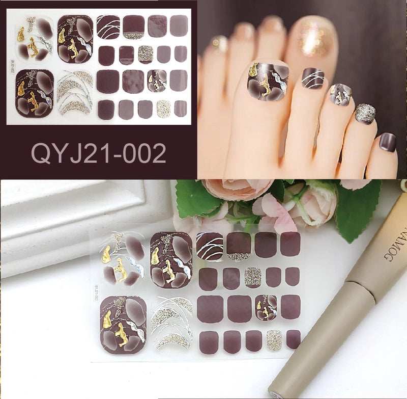 Explosions Foot Nail Stickers Summer Toenail Stickers Bronzing Imitation Diamond Nail Stickers Waterproof Foot Stickers