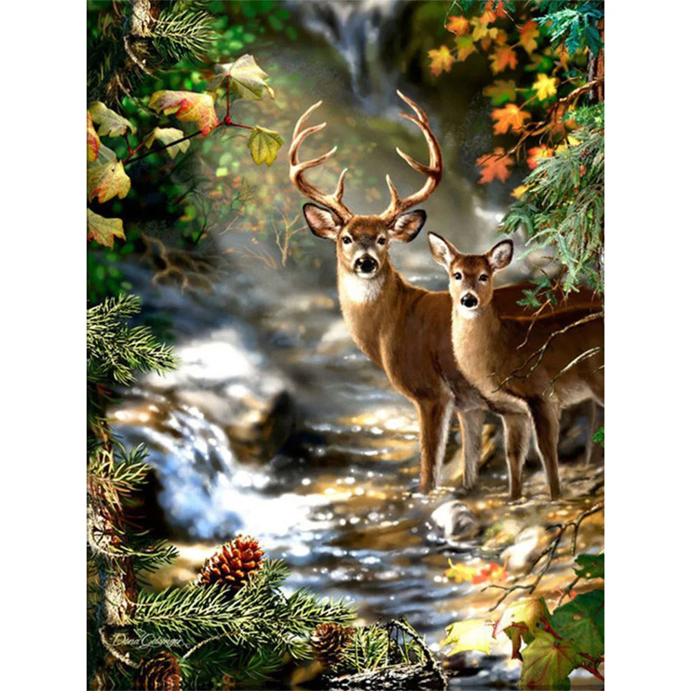 Deer-Full Round Diamond Painting 30*40cm