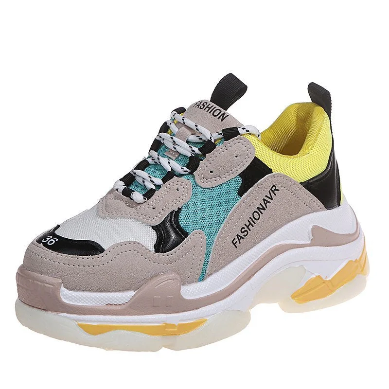 Women Sneakers 2021 New Brand Designer Women's Chunky Sneakers Breathable Mesh Spring Female Casual Shoes Fashion Footwear