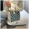Flower Chessboard Linen Casual Daily Lunch Bag