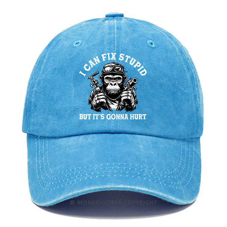 Personalized "I Can Fix Stupid But It's Gonna Hurt" Custom  Washed Baseball Caps