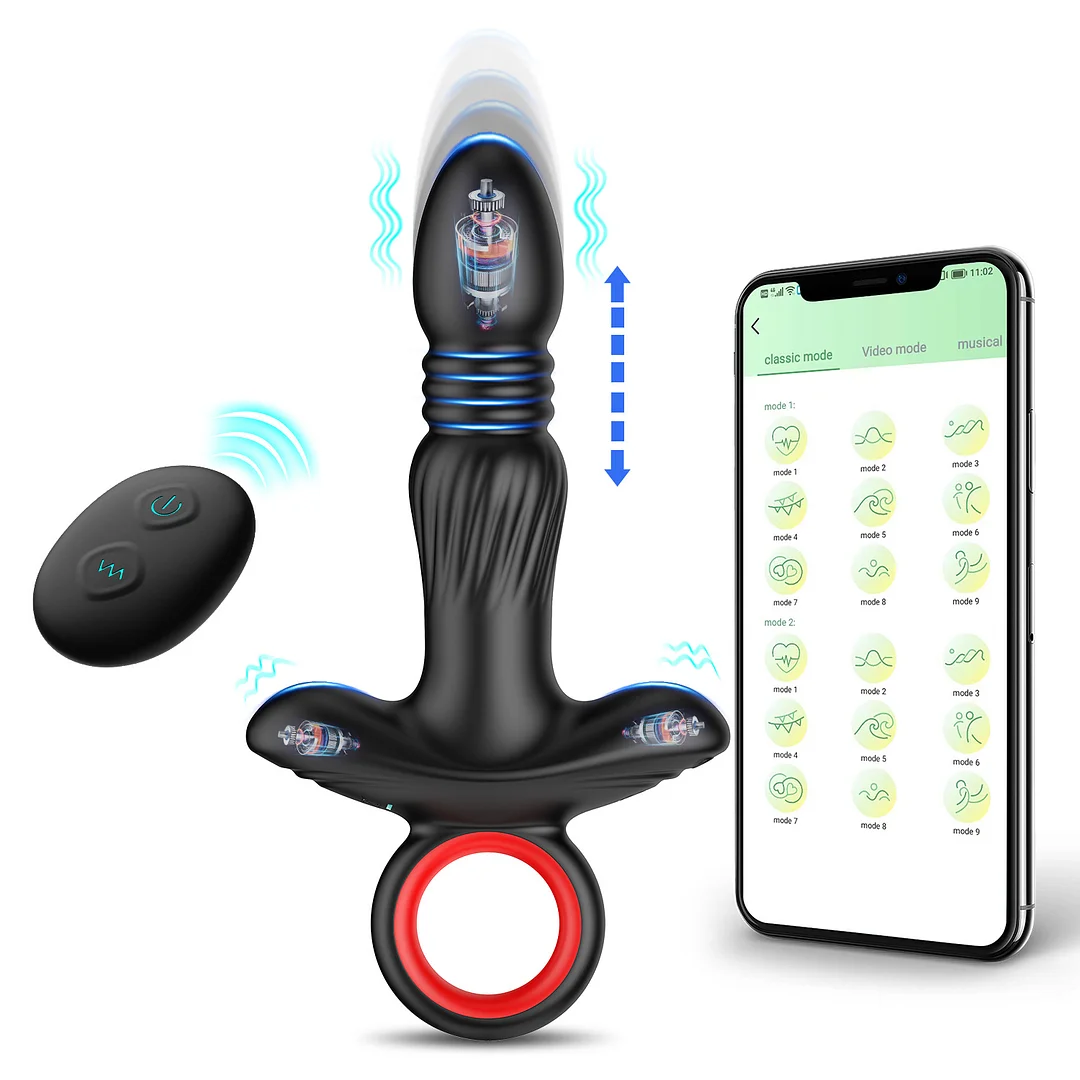 Paul Wireless & App Remote Control Thrusting Vibration Prostate Massager - Rose Toy