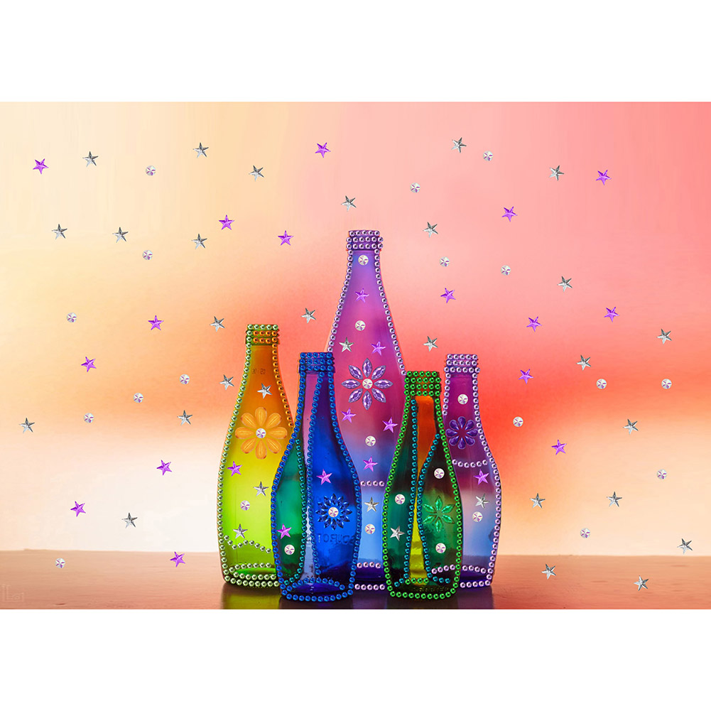 

40*30CM - Round Drill Diamond Painting - Bottles, 501 Original