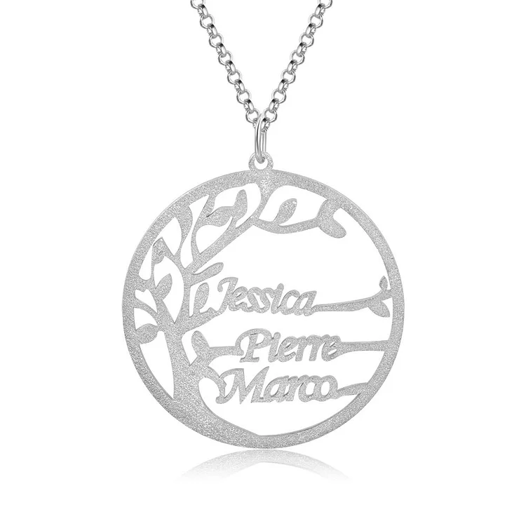 Collier Prénom Personnalisé Arbre Généalogique 3 Prénom Cadeau pour Les Femmes