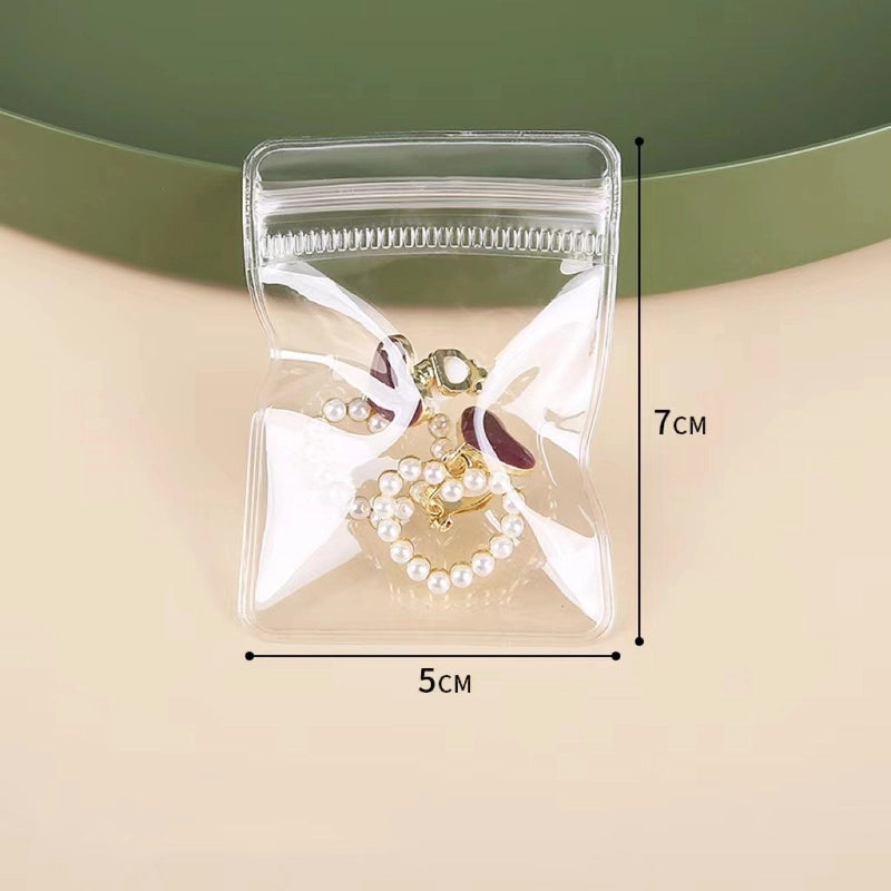 100 PCS/Package PVC Basic Minimalist Daily Square Jewelry Packaging Bags