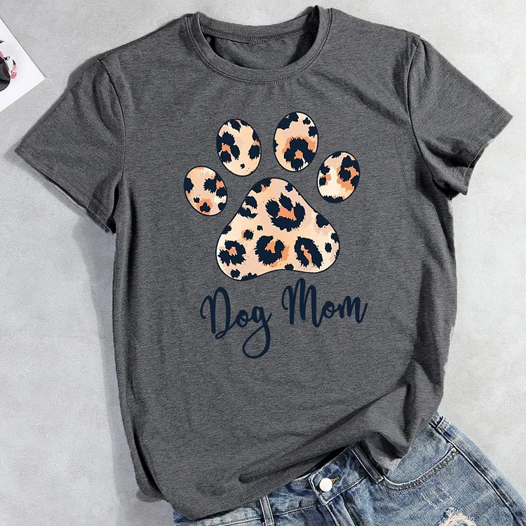 Dogs mom leopard paws T-shirt Tee -012298
