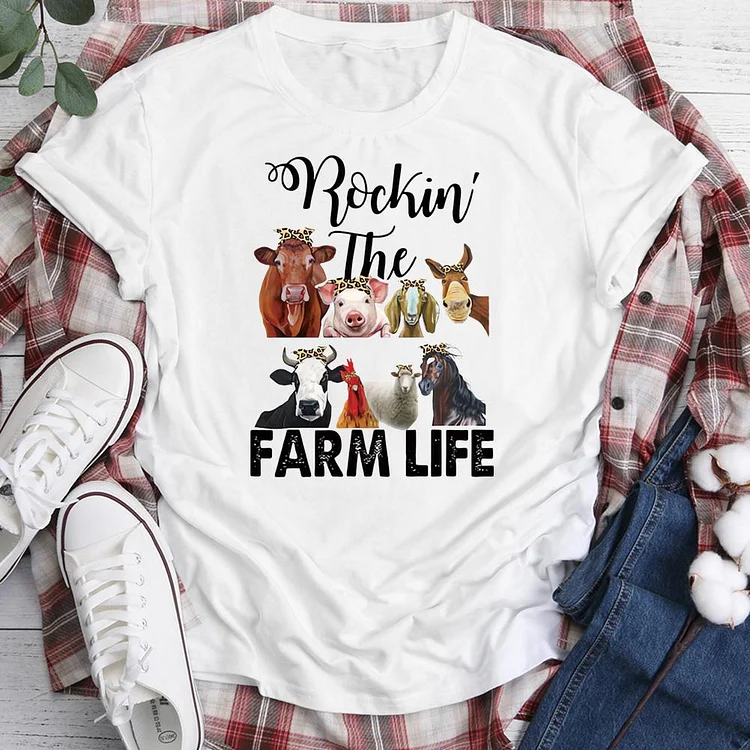 Farm Life Round Neck T-shirt-0018844