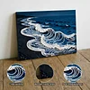 uk.everydayedeals DIY Pearl Painting With Frame - Handmade Self-Adhesive Pearls - Waves(20*30cm)