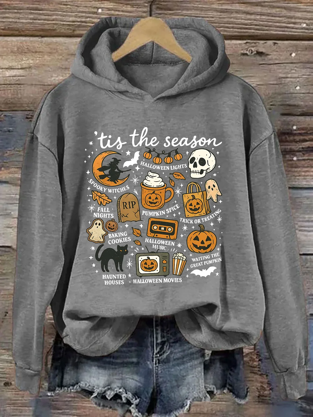 Halloween Fall Ghost Boho Hoodie