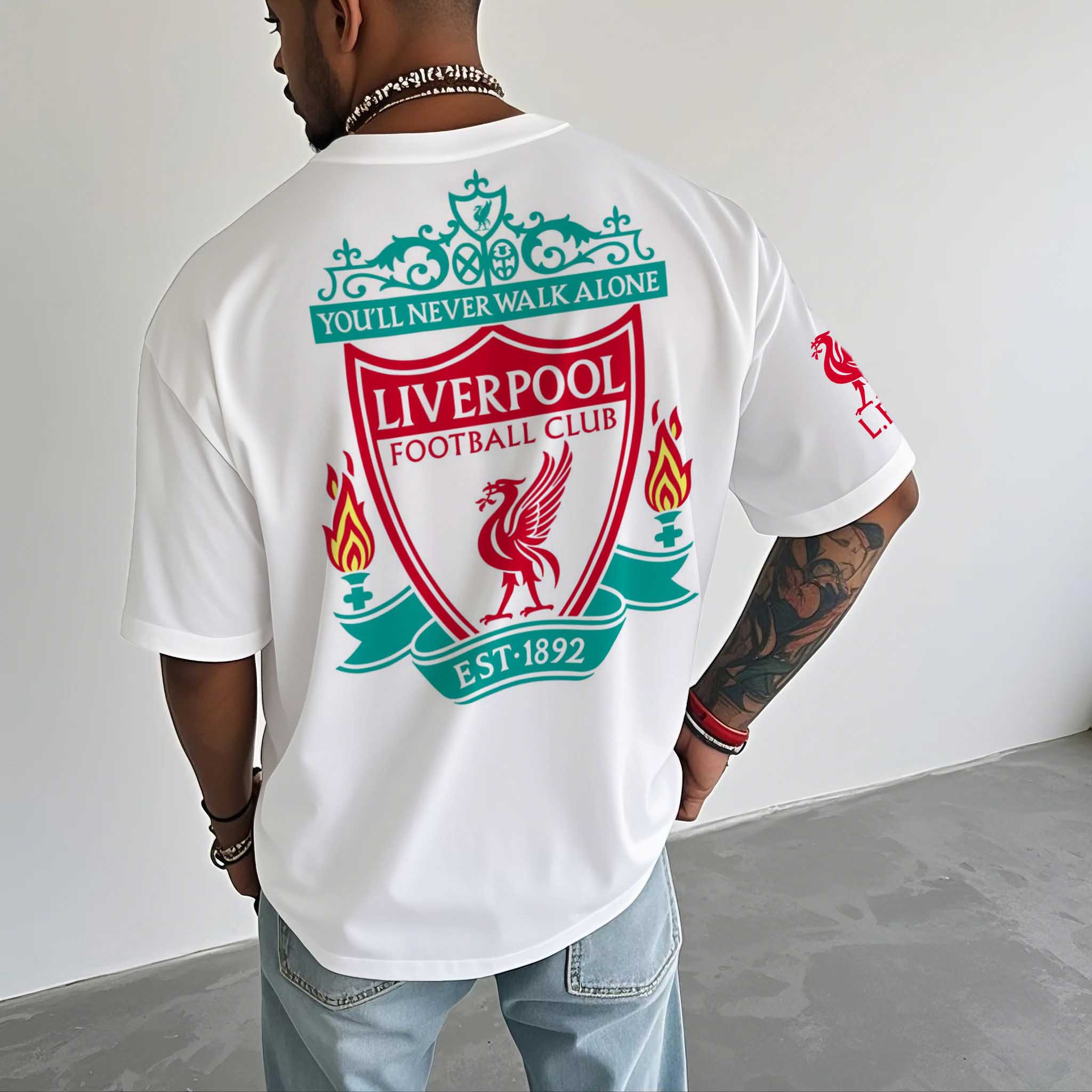 Unisex Football Club You'll Never Walk Alone Est 1892 Print Crew Neck Short Sleeve T-Shirt / TECHWEAR CLUB / Techwear