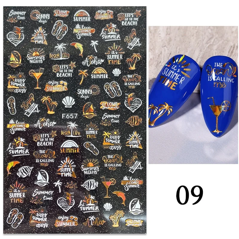 3D White Lace Flowers Translucent Nails Stickers Leaf Ballet Geometry Butterfly Gradient Abstract Nail Art Design Slider Decor