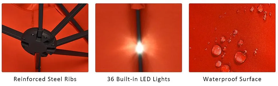 【Solar Led Lights】COSTWAY 13/15ft Large Patio Umbrella, Extra Large Outdoor Double-Sided Twin Umbrella with Base & 36 LED Lights & Crank Handle for Garden, Deck, Poolside, Patio, 4th of july decor, dad gift 【Solar Led Lights】COSTWAY 13/15ft Large Patio Umbrella, Extra Large Outdoor Double-Sided Twin Umbrella with Base & 36 LED Lights & Crank Handle for Garden, Deck, Poolside, Patio, 4th of july decor, dad gift