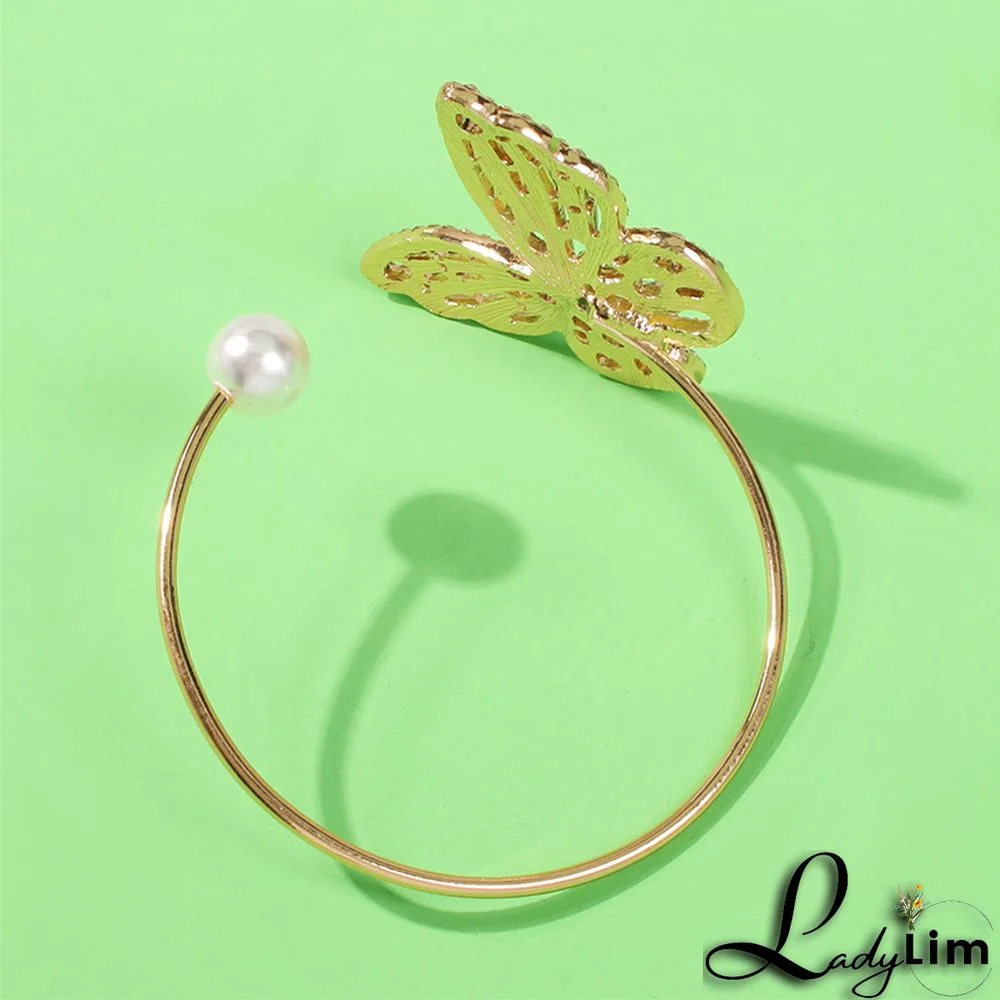 Gold Fashion Simplicity Butterfly Patchwork Rhinestone Bracelet